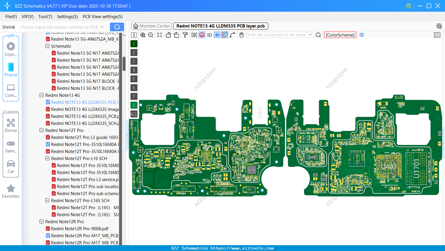 Xiaomi Redmi NOTE13 4G LLDM335 PCB Layer